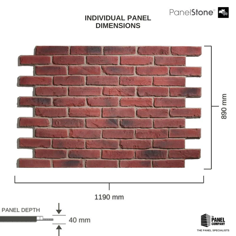 British Brick Aged Red Panel Stone - Image 4