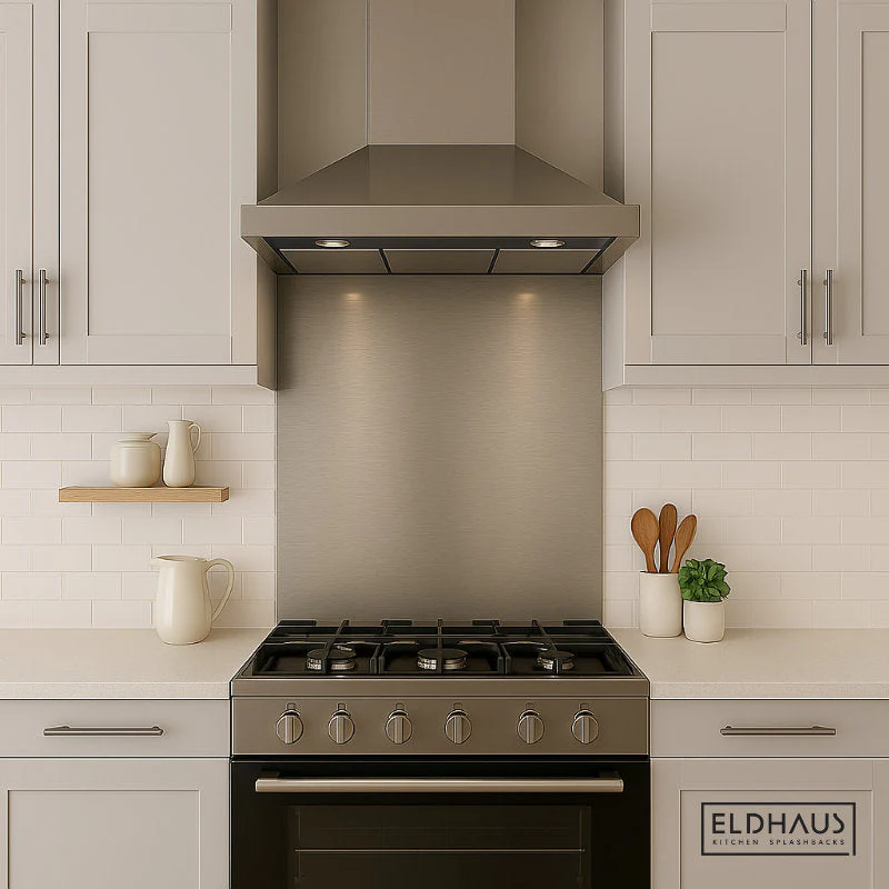 Brushed Silver Hob Splashback - Eldhaus - Image 4
