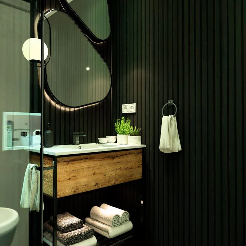 Charcoal Water Resistant Slat Wall Panel