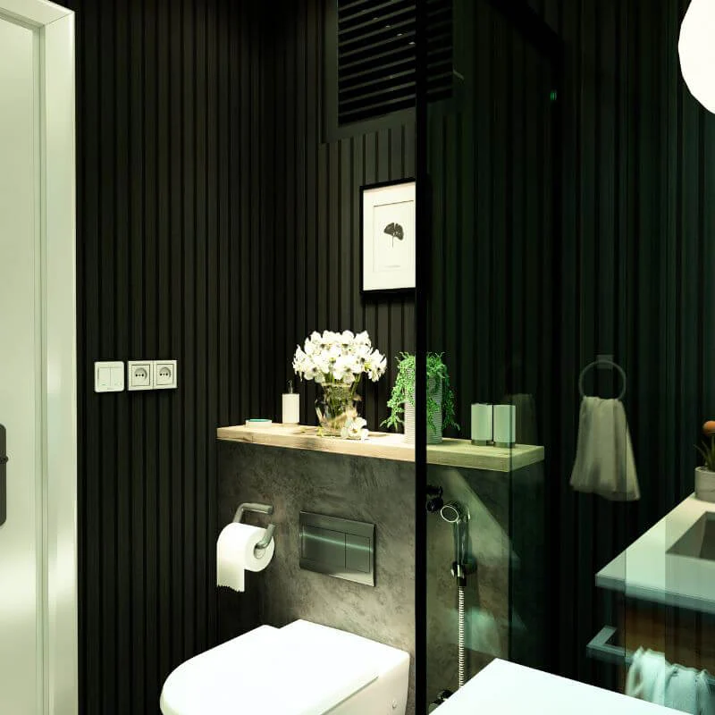 Charcoal Water Resistant Slat Wall Panel - Image 2