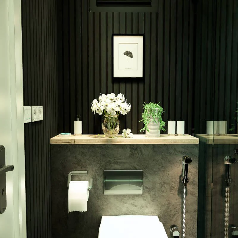 Charcoal Water Resistant Slat Wall Panel - Image 3
