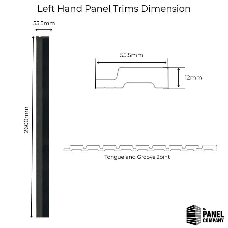 Charcoal Water Resistant Slat Wall Panel Framing Trim - Image 3