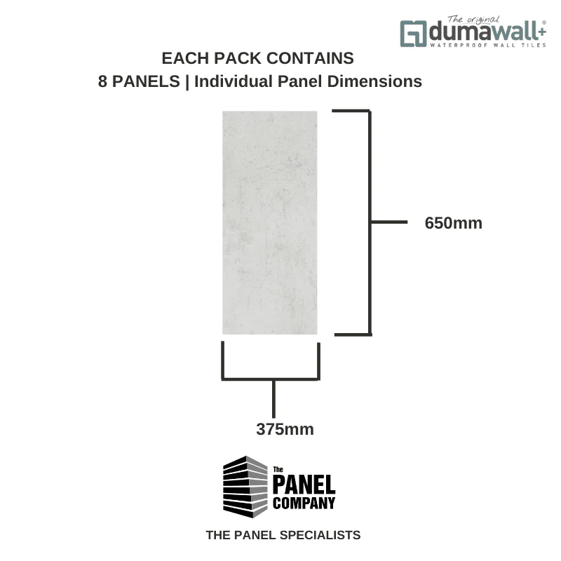 Dumawall Plus Light Cement | Solid Bathroom Wall Tile | 8 Pack - Image 4