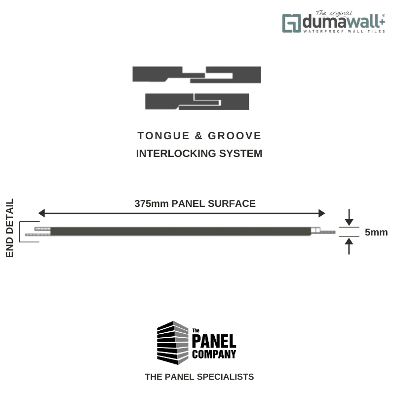 Dumawall Plus Light Cement | Solid Bathroom Wall Tile | 8 Pack - Image 5