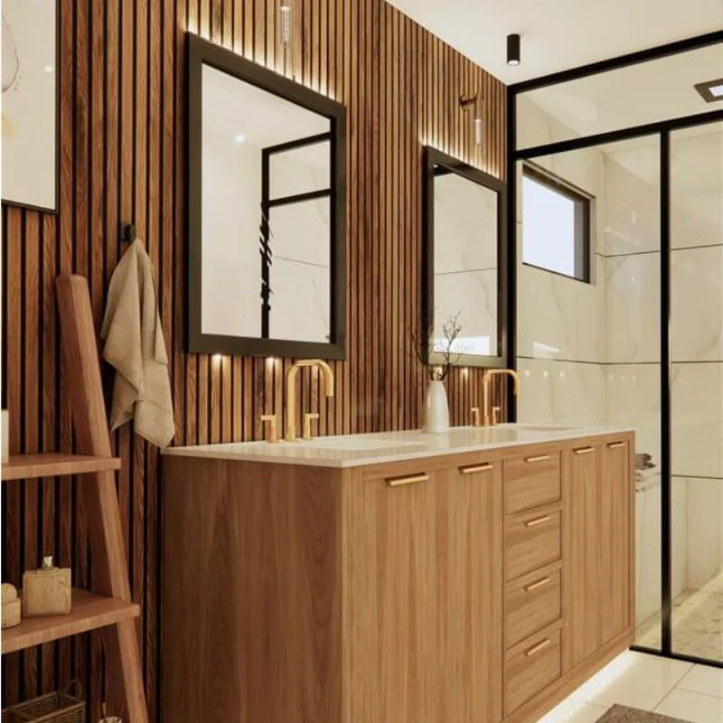 French Oak Water Resistant Slat Wall Panel