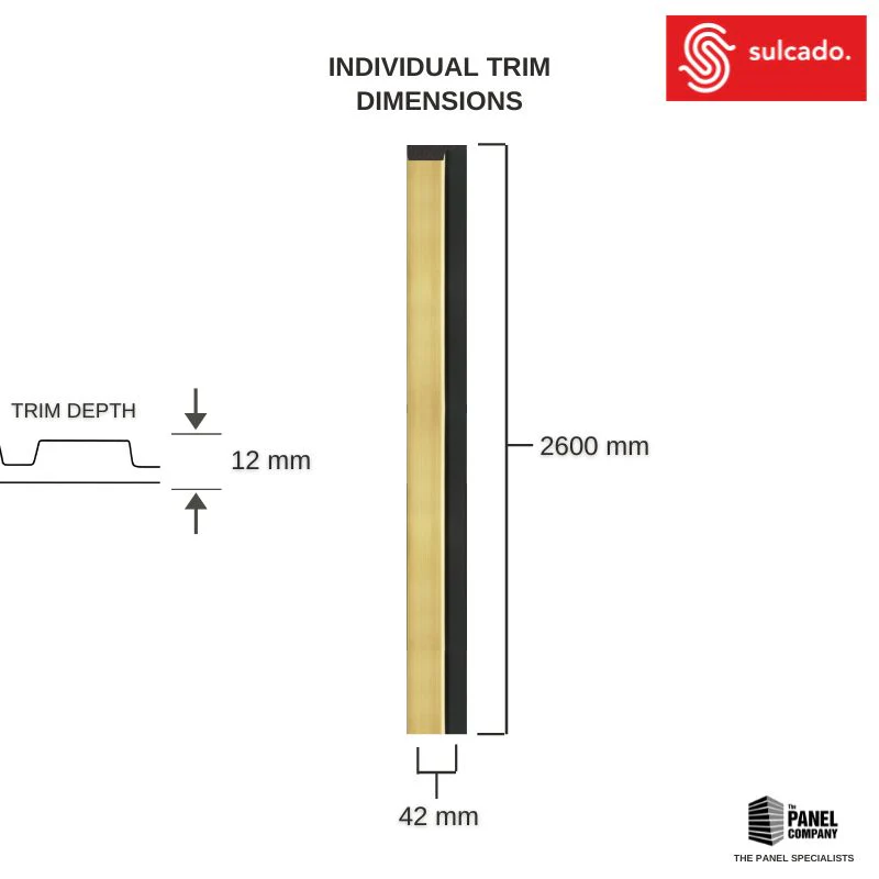 Gold Metallic 3D Slat Wall Panel Framing Trim - Sulcado - Image 4