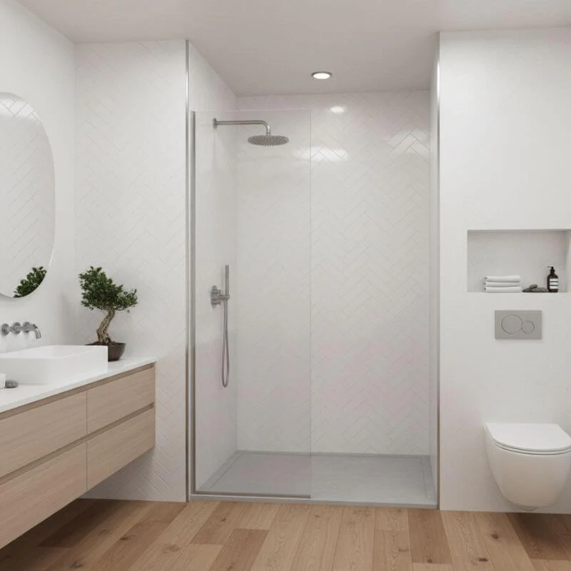 Imprevia Compact Ice White Herringbone Wall Panel - 1.2M x 2.4M - Image 3