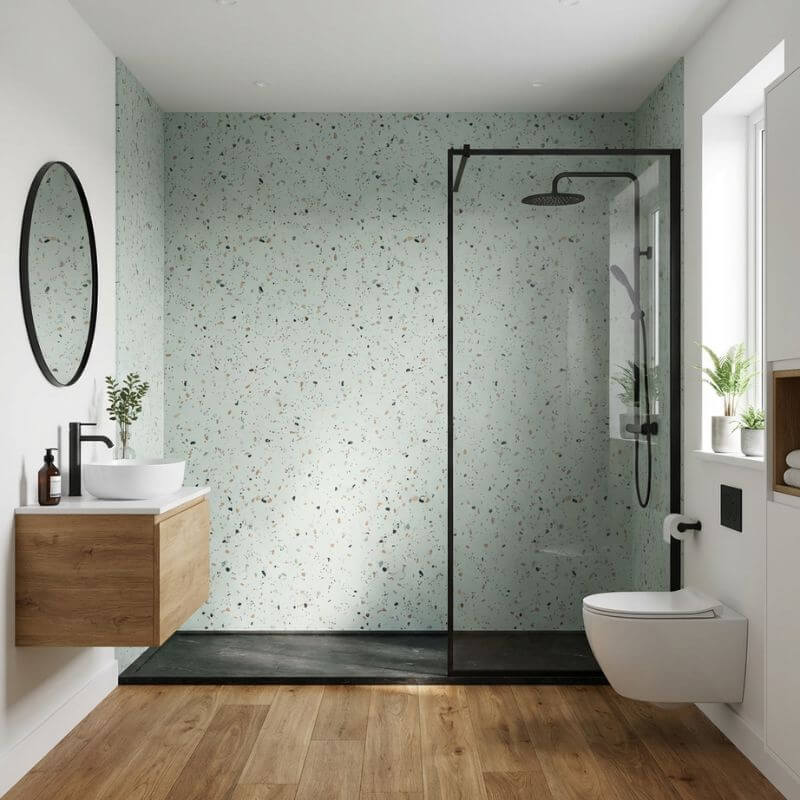 Imprevia Coral Terrazzo PVC Shower Panel - 1M x 2.4M - Image 15