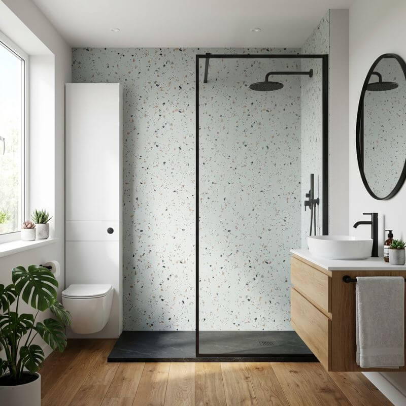 Imprevia Coral Terrazzo PVC Shower Panel - 1M x 2.4M - Image 16