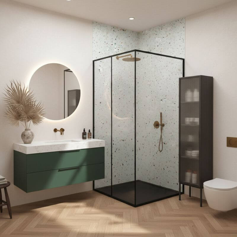 Imprevia Coral Terrazzo PVC Shower Panel - 1M x 2.4M - Image 17