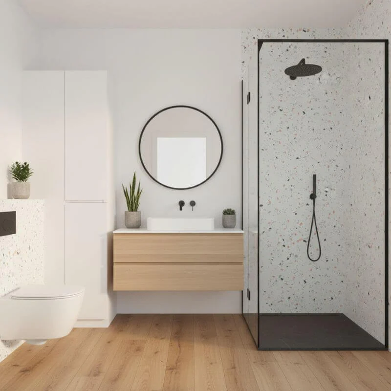 Imprevia Coral Terrazzo PVC Shower Panel - 1M x 2.4M - Image 4