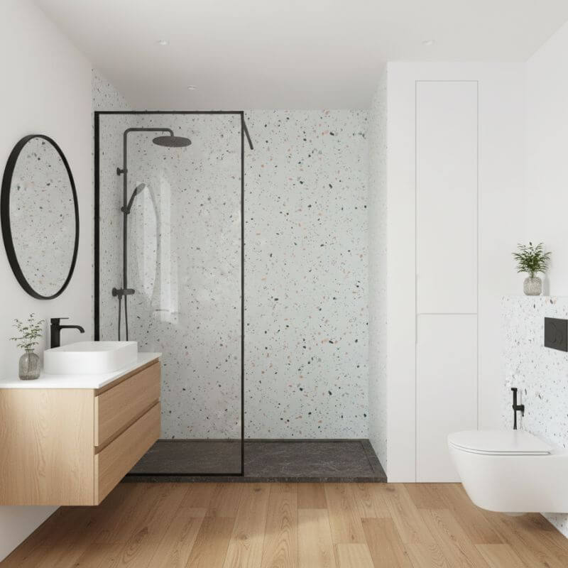 Imprevia Coral Terrazzo PVC Shower Panel - 1M x 2.4M - Image 5