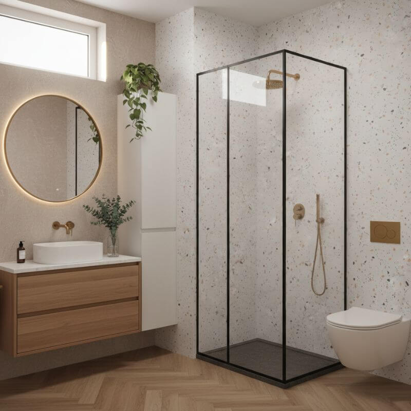 Imprevia Coral Terrazzo PVC Shower Panel - 1M x 2.4M - Image 6