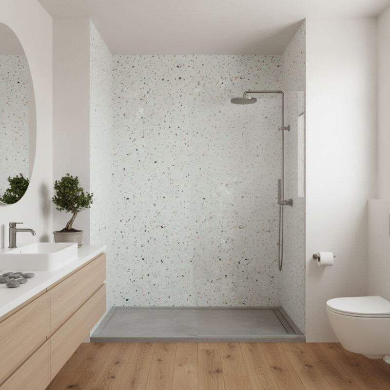 Imprevia Coral Terrazzo PVC Shower Panel - 1M x 2.4M - Image 8