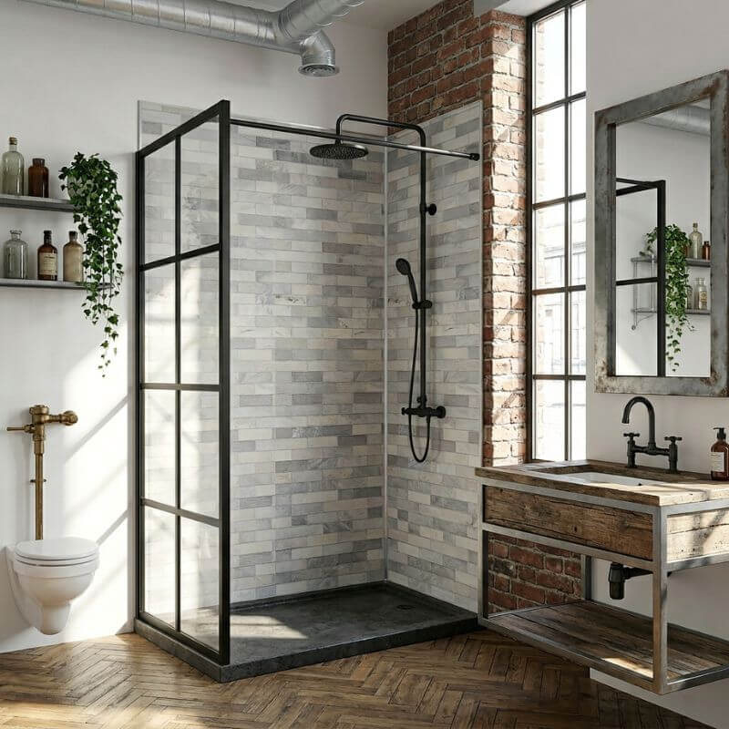 Imprevia Grey Metro Brick PVC Shower Panel - 1M x 2.4M - Image 3