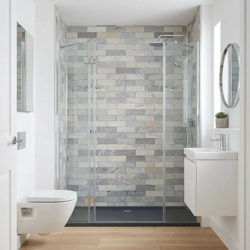 Imprevia Grey Metro Brick PVC Shower Panel - 1M x 2.4M - Image 4