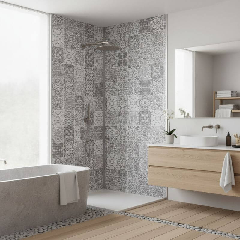 Imprevia Paros Grey PVC Shower Panel - 1M x 2.4M - Image 7