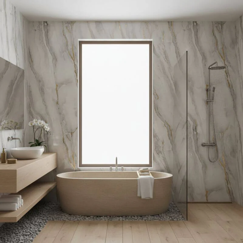 Imprevia Silver Rift PVC Shower Panel - 1M x 2.4M - Image 4