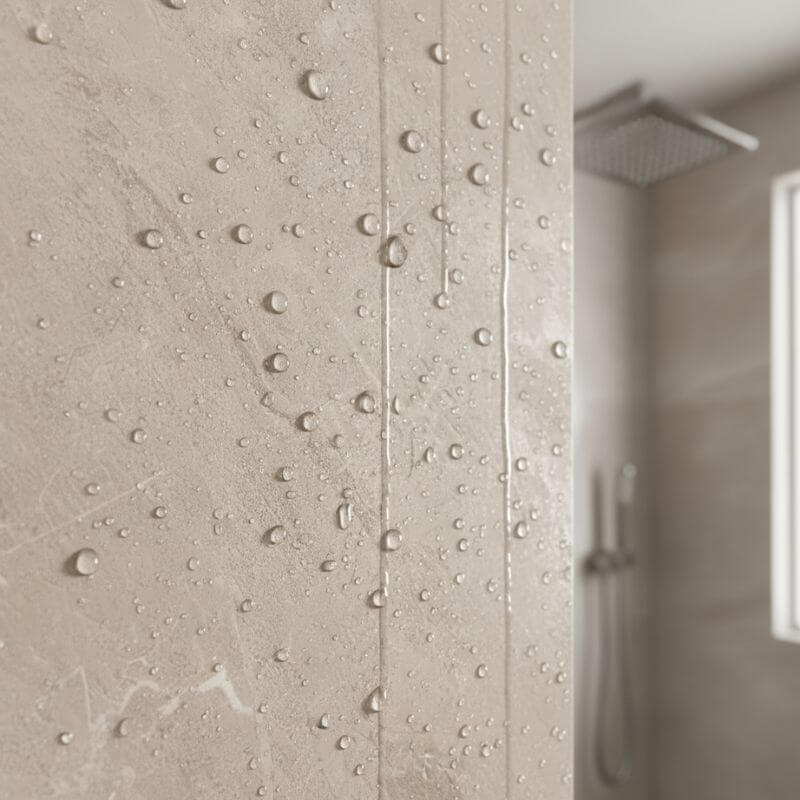 Imprevia Pale Limestone SPC Shower Panel - 0.6M x 2.4M - Image 7