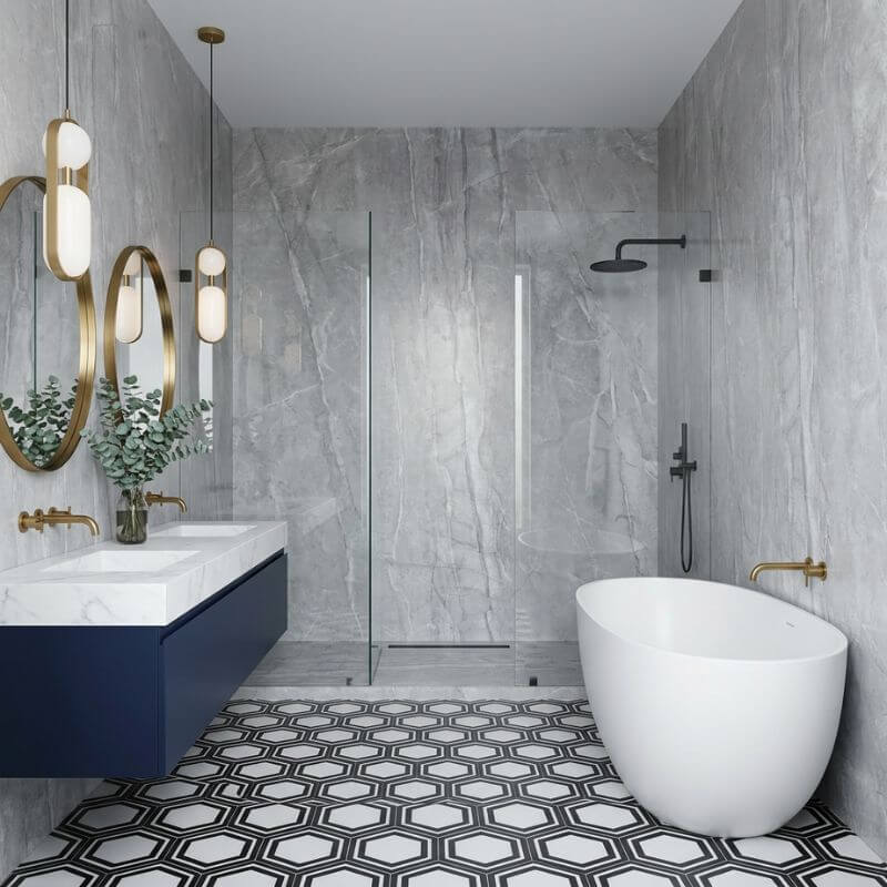 Imprevia Moonstone SPC Shower Panel - 0.6M x 2.4M - Image 4