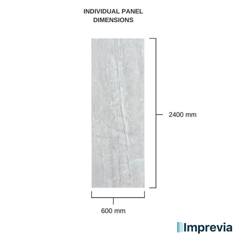Imprevia Moonstone SPC Shower Panel - 0.6M x 2.4M - Image 9