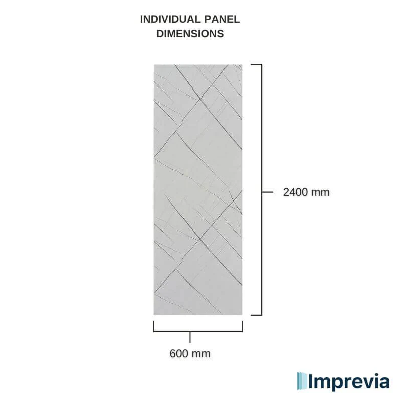 Imprevia Rift Marble SPC Shower Panel - 0.6M x 2.4M - Image 9