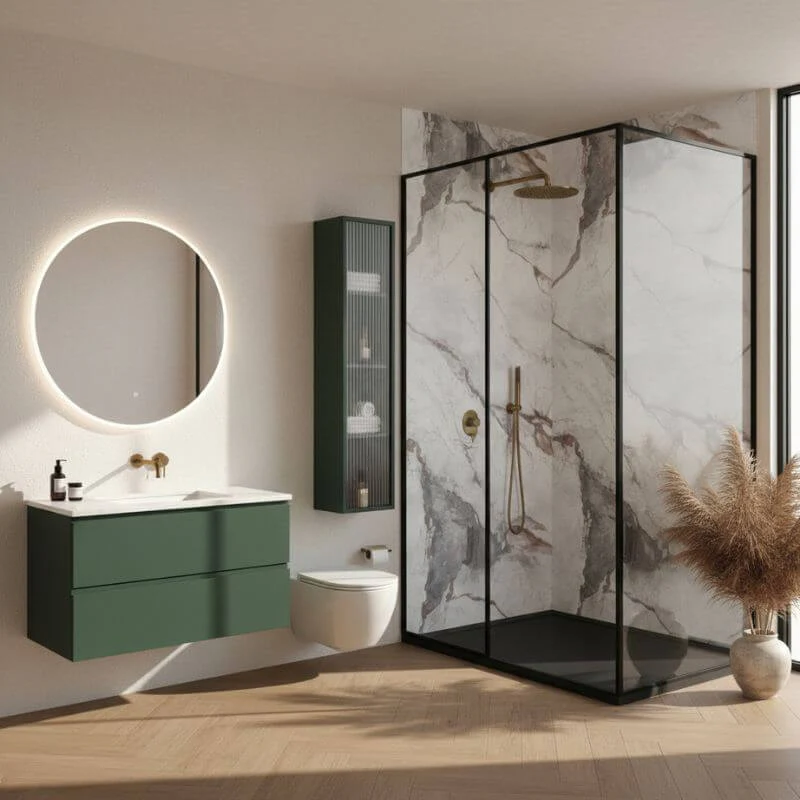 Imprevia Storm Grey Marble PVC Shower Panel - 1M x 2.4M - Image 3