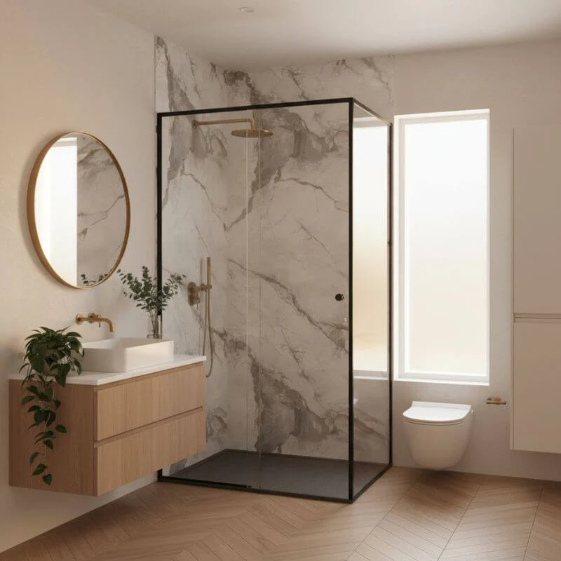 Imprevia Storm Grey Marble PVC Shower Panel - 1M x 2.4M - Image 6
