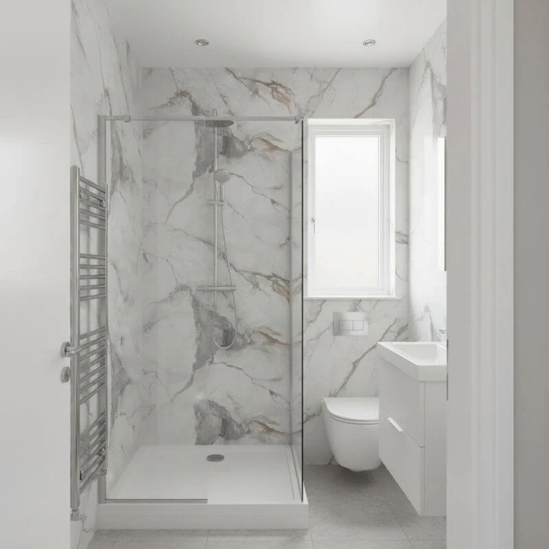 Imprevia Storm Grey Marble PVC Shower Panel - 1M x 2.4M - Image 8