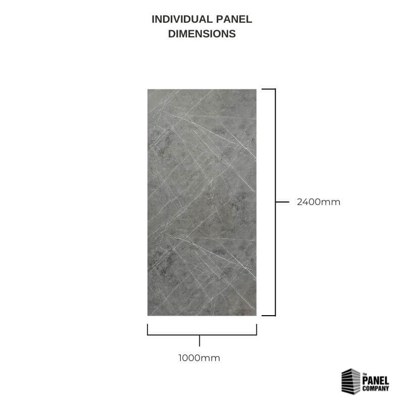 Imprevia Strata Black PVC Shower Panel - 1M x 2.4M - Image 4