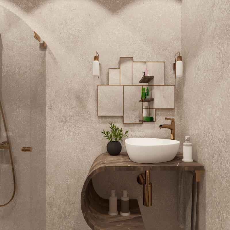Large Beige Concrete 1.0m x 2.4m Shower Panel - Image 4