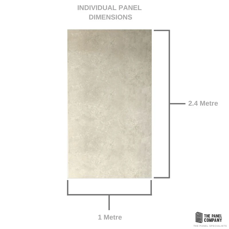 Large Beige Concrete 1.0m x 2.4m Shower Panel - Image 8
