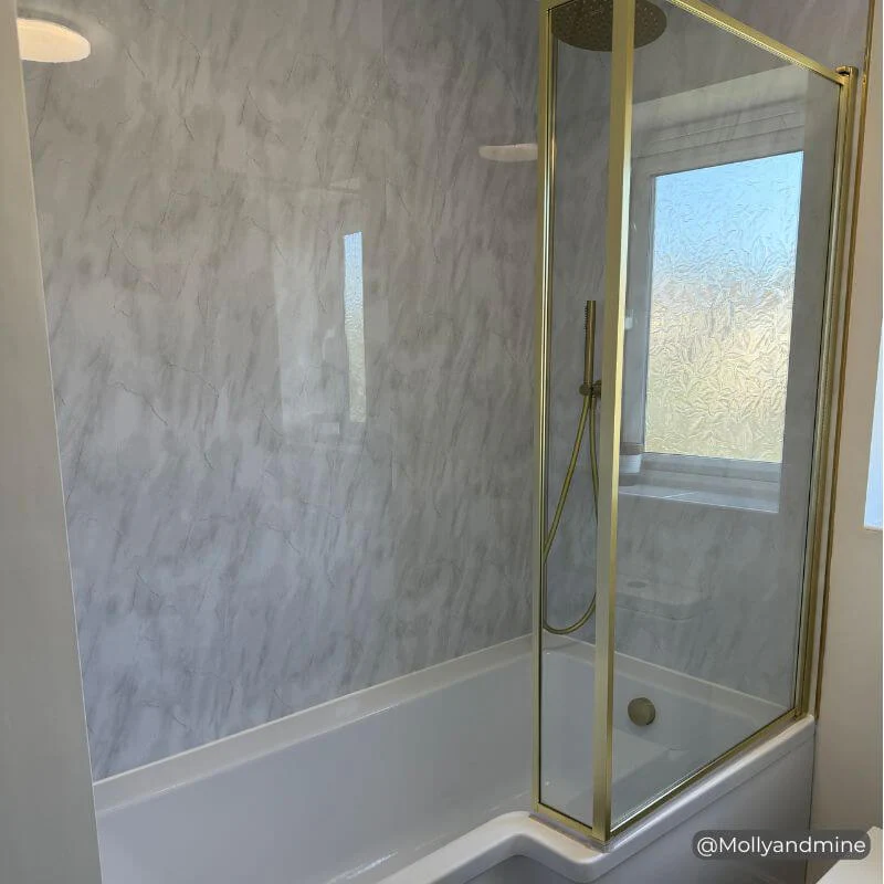 Large Subtle Grey Marble 1.0m x 2.4m Shower Panel - Image 18