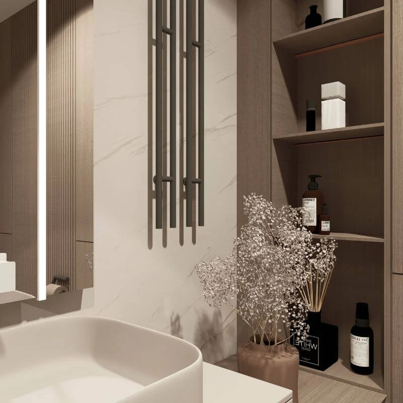 Large White Carrara Marble 1.0m x 2.4m Shower Panel - Image 5