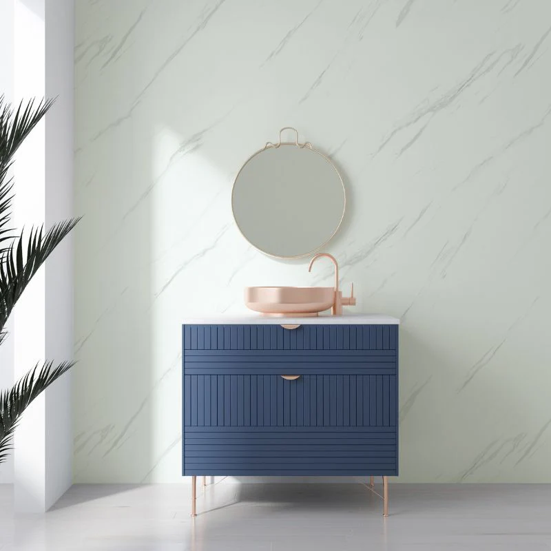 Large White Carrara Marble 1.0m x 2.4m Shower Panel - Image 6