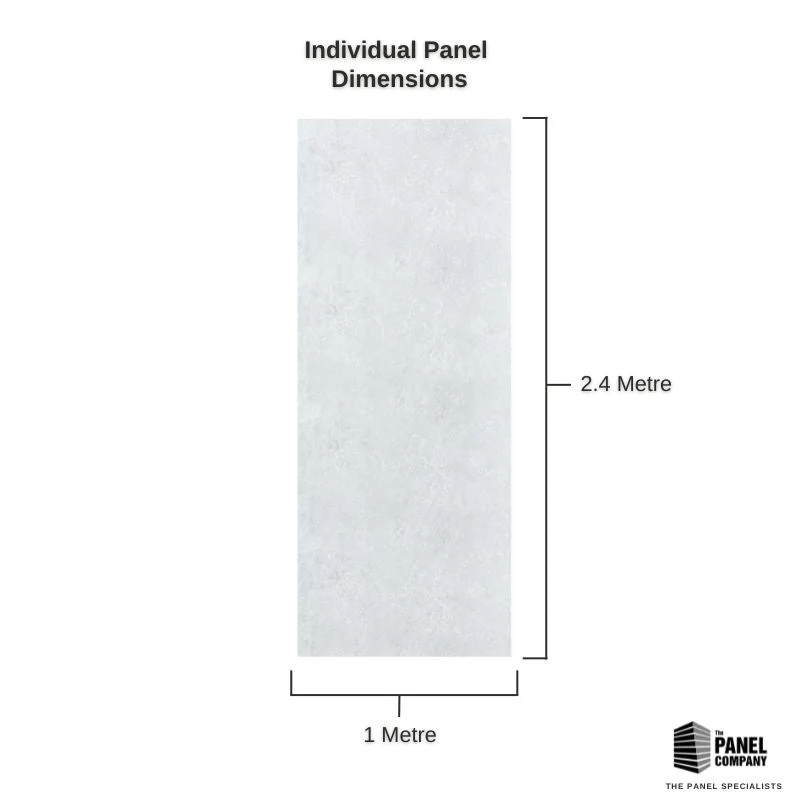 Large White Concrete 1.0m x 2.4m Shower Panel - Image 4
