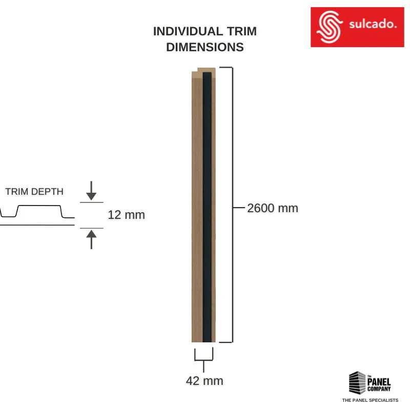 Light Ash 3D Slat Wall Panel Framing Trim - Sulcado - Image 3