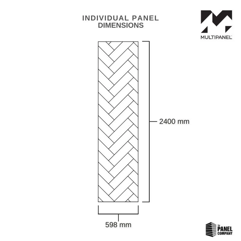 Multipanel Alpine White Herringbone Tile Effect Shower Panel - Image 3