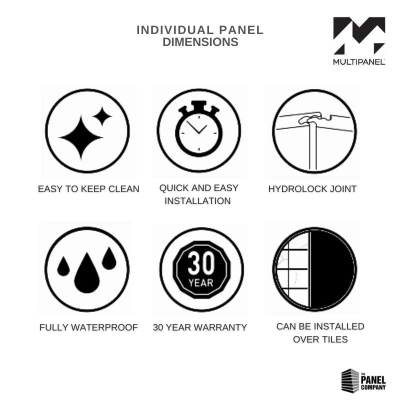 Multipanel Alpine White Metro Tile Effect Shower Panel - Image 5