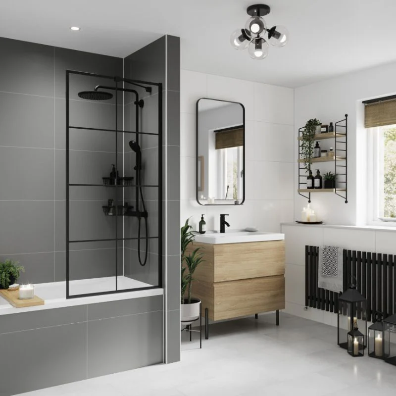 Multipanel Dust Grey Large Tile Effect Shower Panel - Image 3