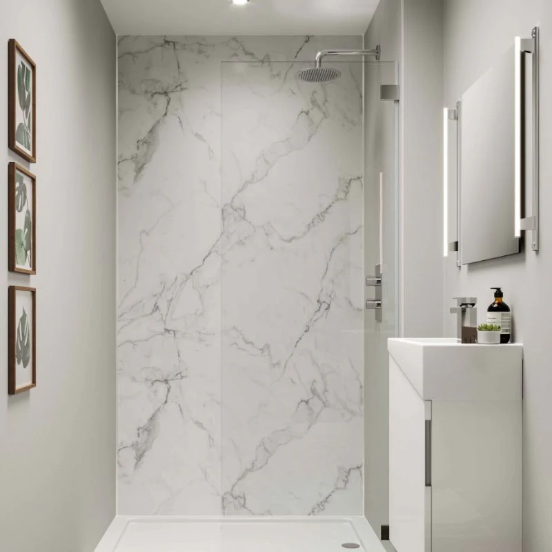 Multipanel Linda Barker Calacatta Marble Shower Panel - Image 10