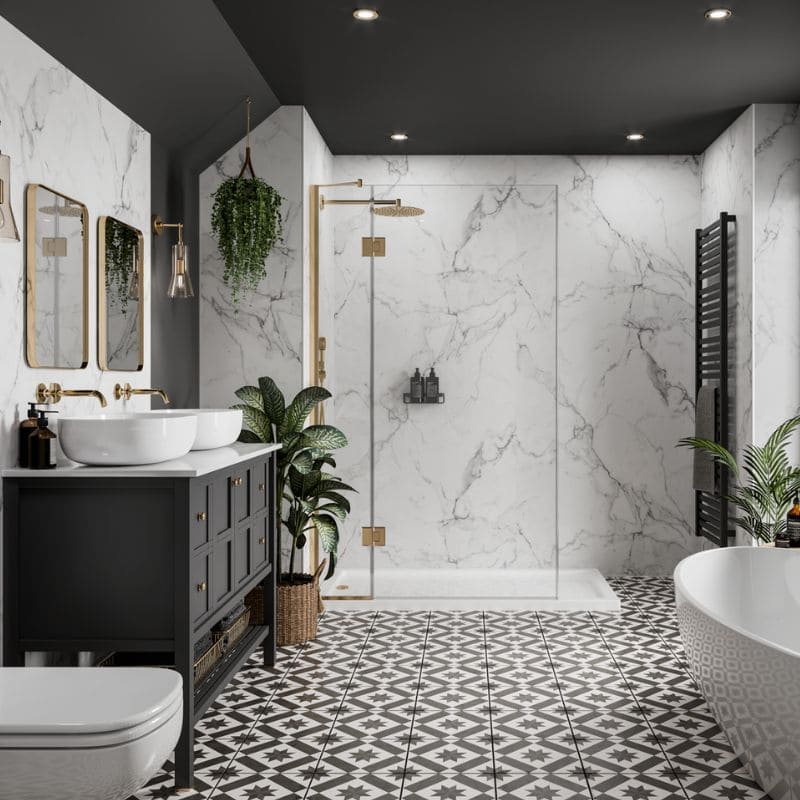 Multipanel Linda Barker Calacatta Marble Shower Panel - Image 4