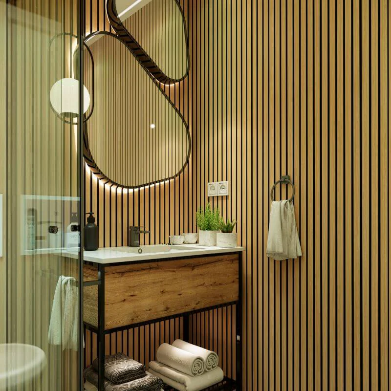 Natural Oak Water Resistant Slat Wall Panel - Image 2