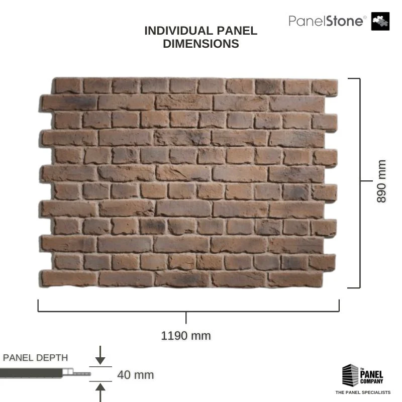 Old British Brick Brown Panel Stone - Image 4