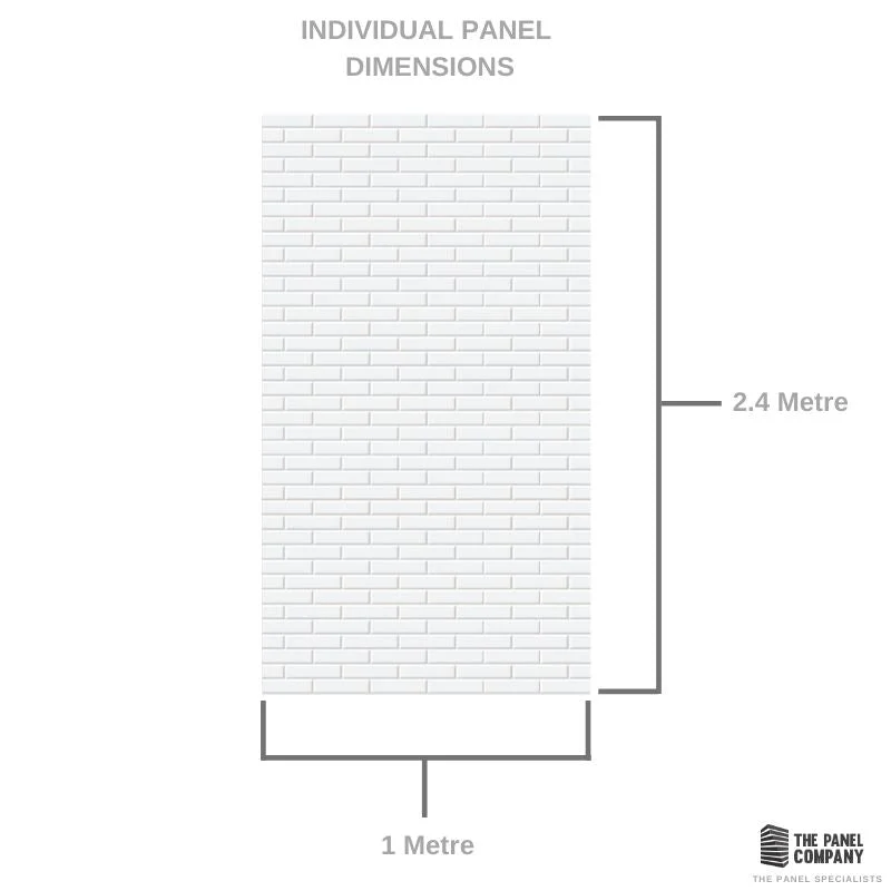 Premium Large London White Tile Matt 1.0m x 2.4m Shower Panel - Image 4