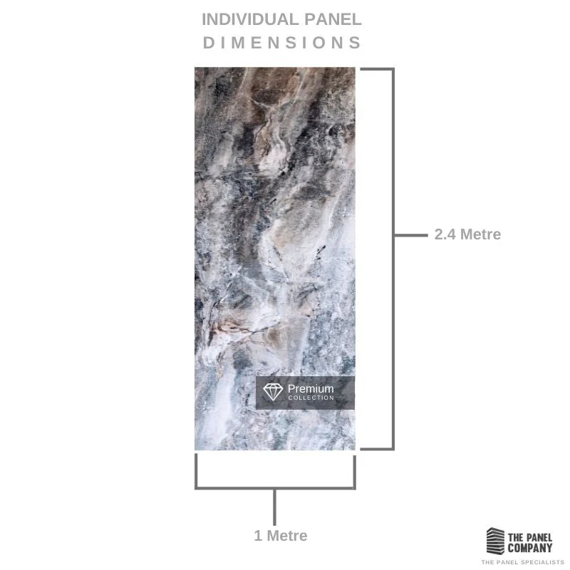 Premium Large Mochaccino Marble Matt 1.0m x 2.4m Shower Panel - Image 6