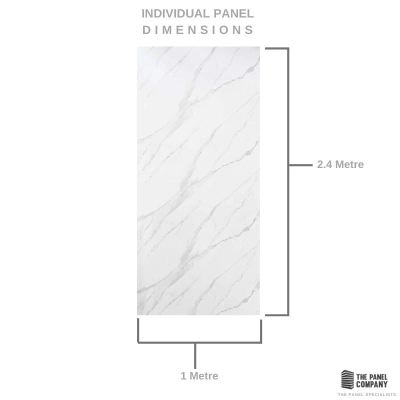 Premium Large Ultra Matt Carrara Marble 1.0m x 2.4m Shower Panel - Image 6