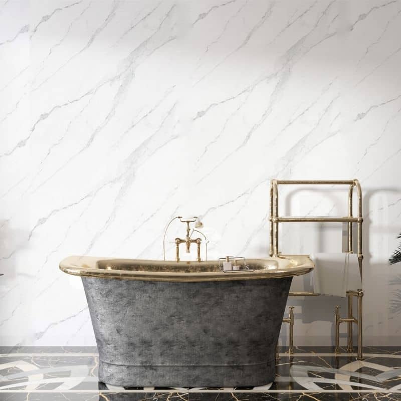 Premium Large Ultra Matt Carrara Marble 1.0m x 2.4m Shower Panel - Image 7