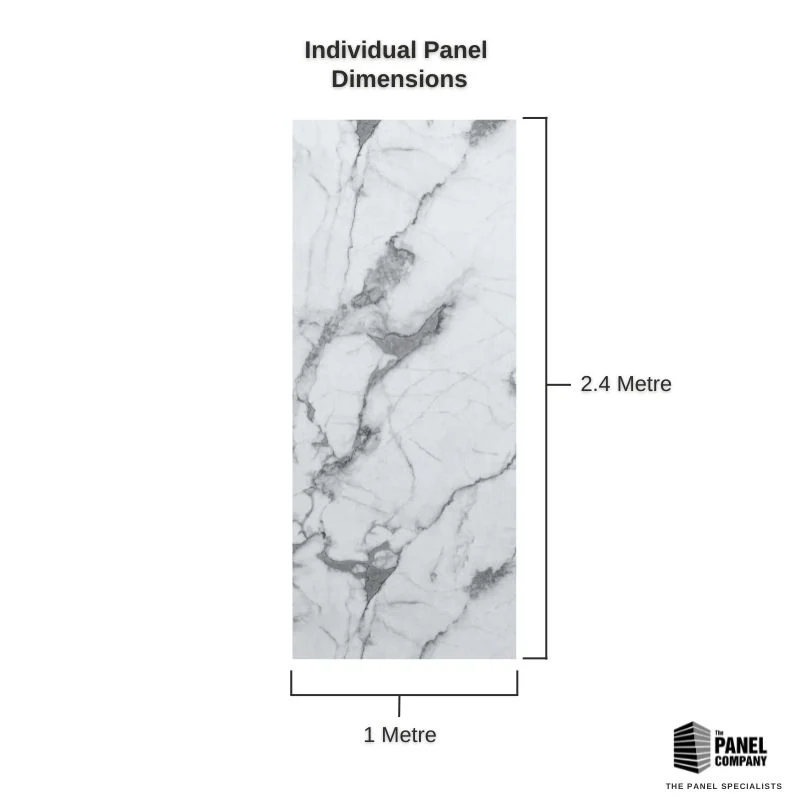 Premium Large Matt Carrara Marble 1.0m x 2.4m Shower Panel - Image 4