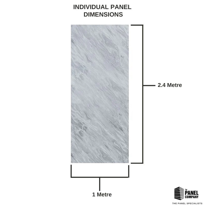 Premium Large Ocean Marble 1.0m x 2.4m Shower Panel - Image 5